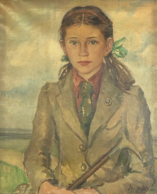 Lot 479 - Marjorie MOSTYN (1893-1979) Portrait of a Girl,...