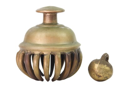 Lot 78 - A large Indian polished bronze elephant claw bell, early 20th century.