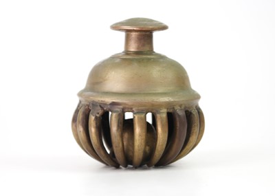 Lot 78 - A large Indian polished bronze elephant claw bell, early 20th century.