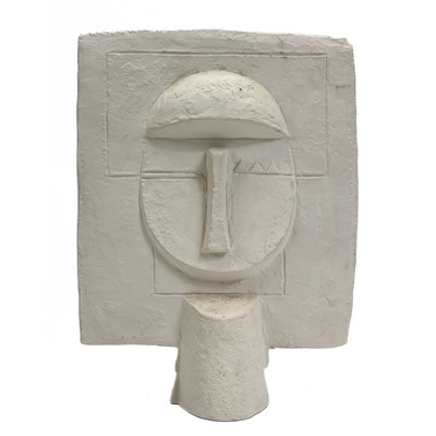 Lot 52 - A Troika biscuit pottery Aztec mask.