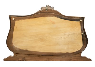 Lot 56 - A French walnut overmantel mirror.