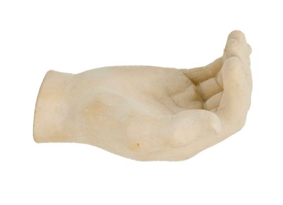 Lot 46 - A Troika biscuit pottery model of a hand, possibly Julian Greenwood Penny.