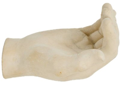 Lot 46 - A Troika biscuit pottery model of a hand, possibly Julian Greenwood Penny.