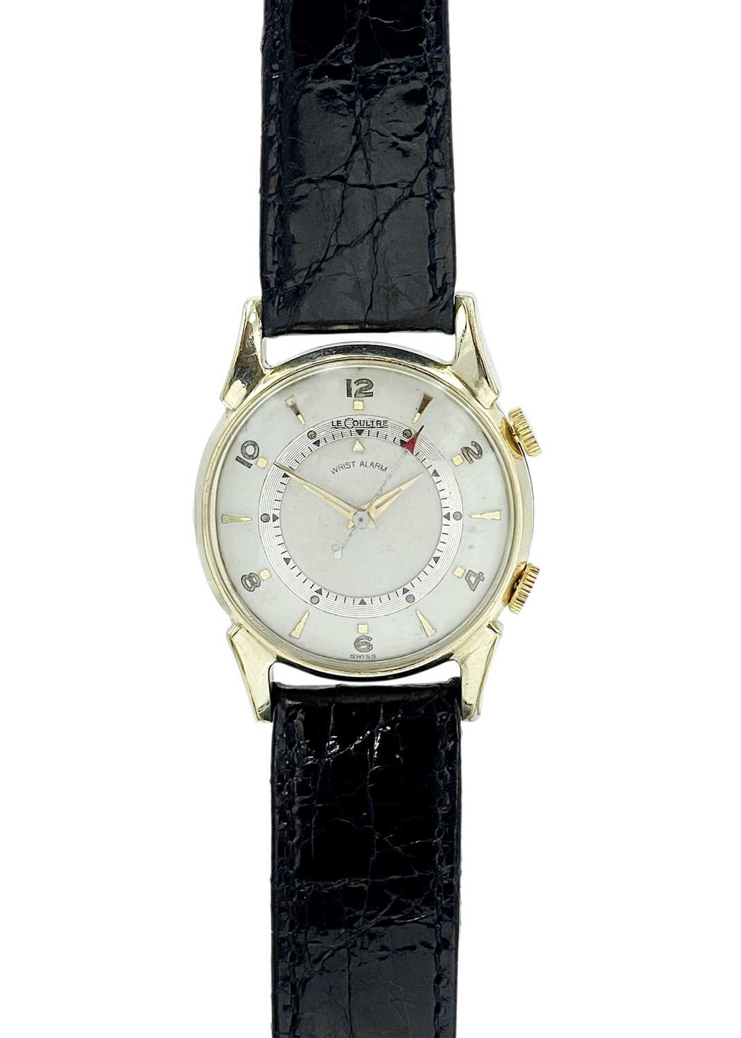 Lot 134 - LECOULTRE - A rare LeCoultre Memovox Alarm 10k gold-filled gentleman's wristwatch.
