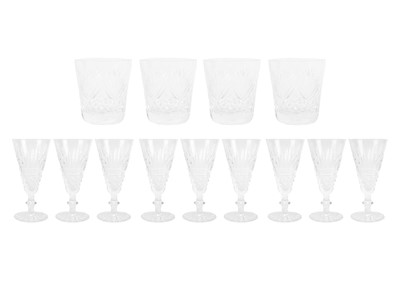 Lot 400 - A set of nine Waterford Tramore pattern glasses.