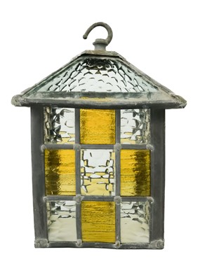 Lot 478 - A small stained glass hanging lantern.