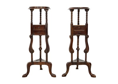 Lot 636 - A pair of mahogany gentleman's tripod washstands.