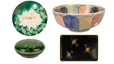 Lot 568 - A Japanese Ando cloisonne enamel dish, 20th century.