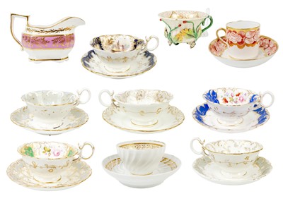 Lot 445 - A collection of 19th century English porcelain teawares.