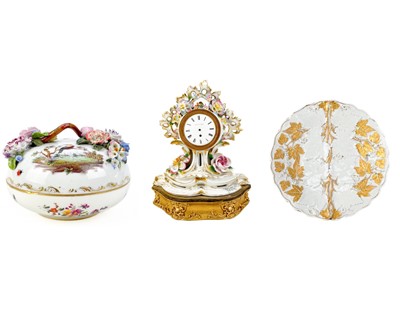 Lot 482 - A French porcelain Jacob Petit style clock.