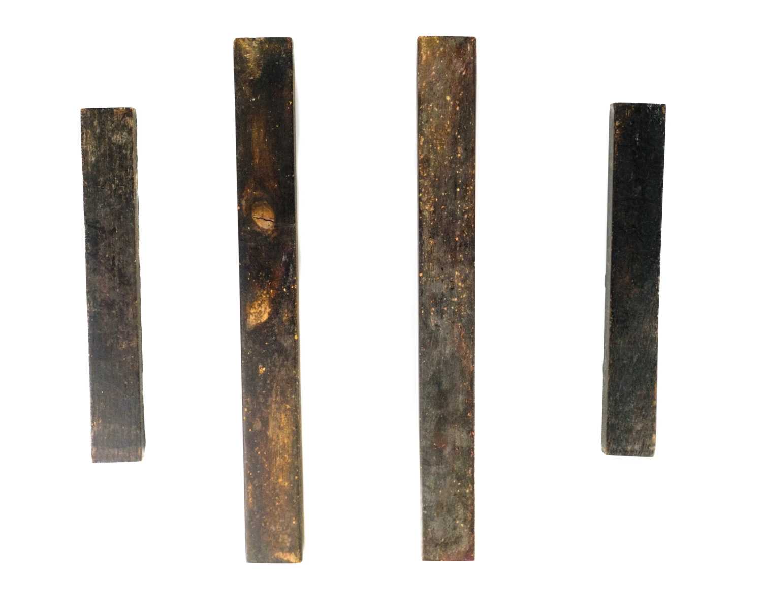 Lot 574 - Two pairs of Chinese carved wood ink blocks,