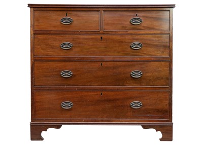 Lot 641 - A 19th century mahogany chest.