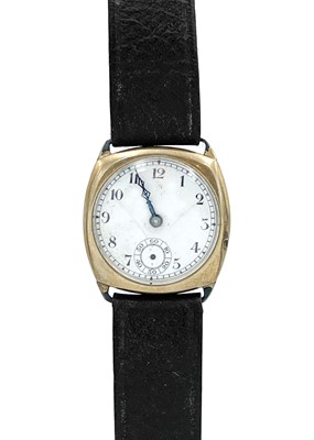 Lot 122 - An early 20th century 9ct gold-cased mid-sized gentleman's manual wind wristwatch.