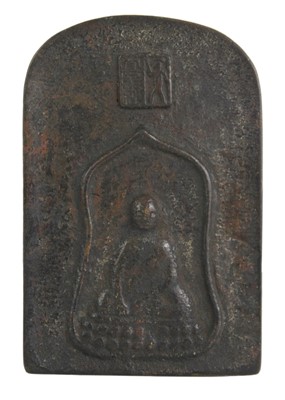 Lot 592 - Two Chinese bronze Buddhist votive plaques, Qing Dynasty, 18th/19th century