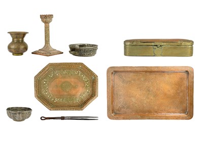 Lot 113 - A quantity of Indian and Islamic metalwork items, 19th century.