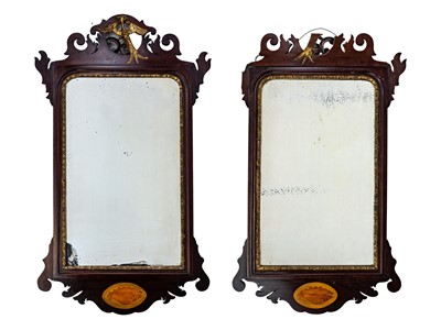 Lot 245 - A pair of Georgian design fretwork pier mirrors