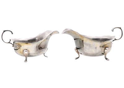 Lot 25 - A pair of silver sauce boats by Adie Brothers Ltd.