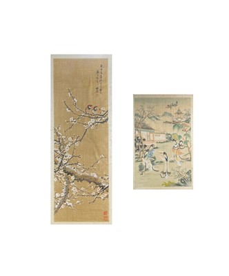 Lot 519 - A large Chinese painting on silk, early-mid 20th century.