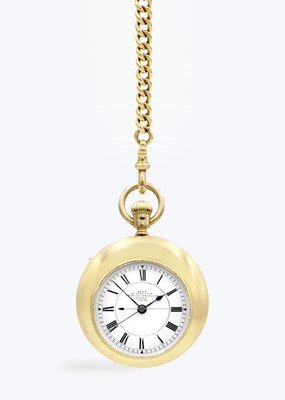 Lot 7 - DENT - An unusual 18ct cased chronograph crown wind open face pocket watch, no. 37660.