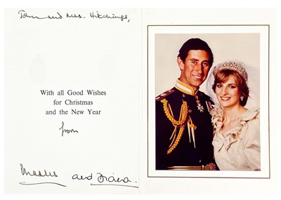 Lot 75 - King Charles  III, as The Prince of Wales & Diana, Princess of Wales, Royal Christmas card 1981