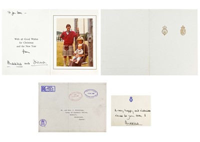 Lot King Charles  III, as The Prince of Wales & Diana, Princess of Wales, Royal Christmas card 1983