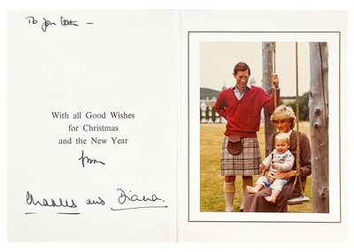 Lot 73 - King Charles  III, as The Prince of Wales & Diana, Princess of Wales, Royal Christmas card 1983