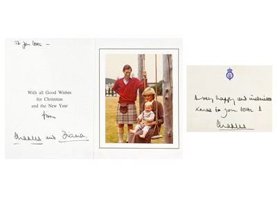 Lot 73 - King Charles  III, as The Prince of Wales & Diana, Princess of Wales, Royal Christmas card 1983