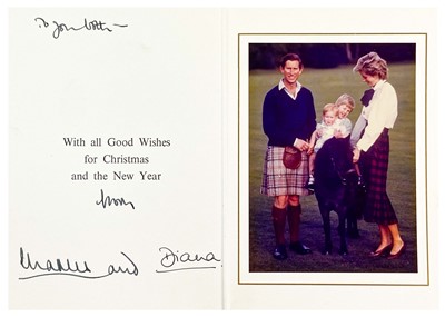 Lot 71 - King Charles  III, as The Prince of Wales & Diana, Princess of Wales, Royal Christmas card 1985