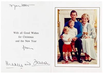Lot 70 - King Charles  III, as The Prince of Wales & Diana, Princess of Wales, Royal Christmas card 1986