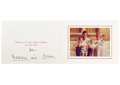 Lot 69 - King Charles  III, as The Prince of Wales & Diana, Princess of Wales, Royal Christmas card 1987