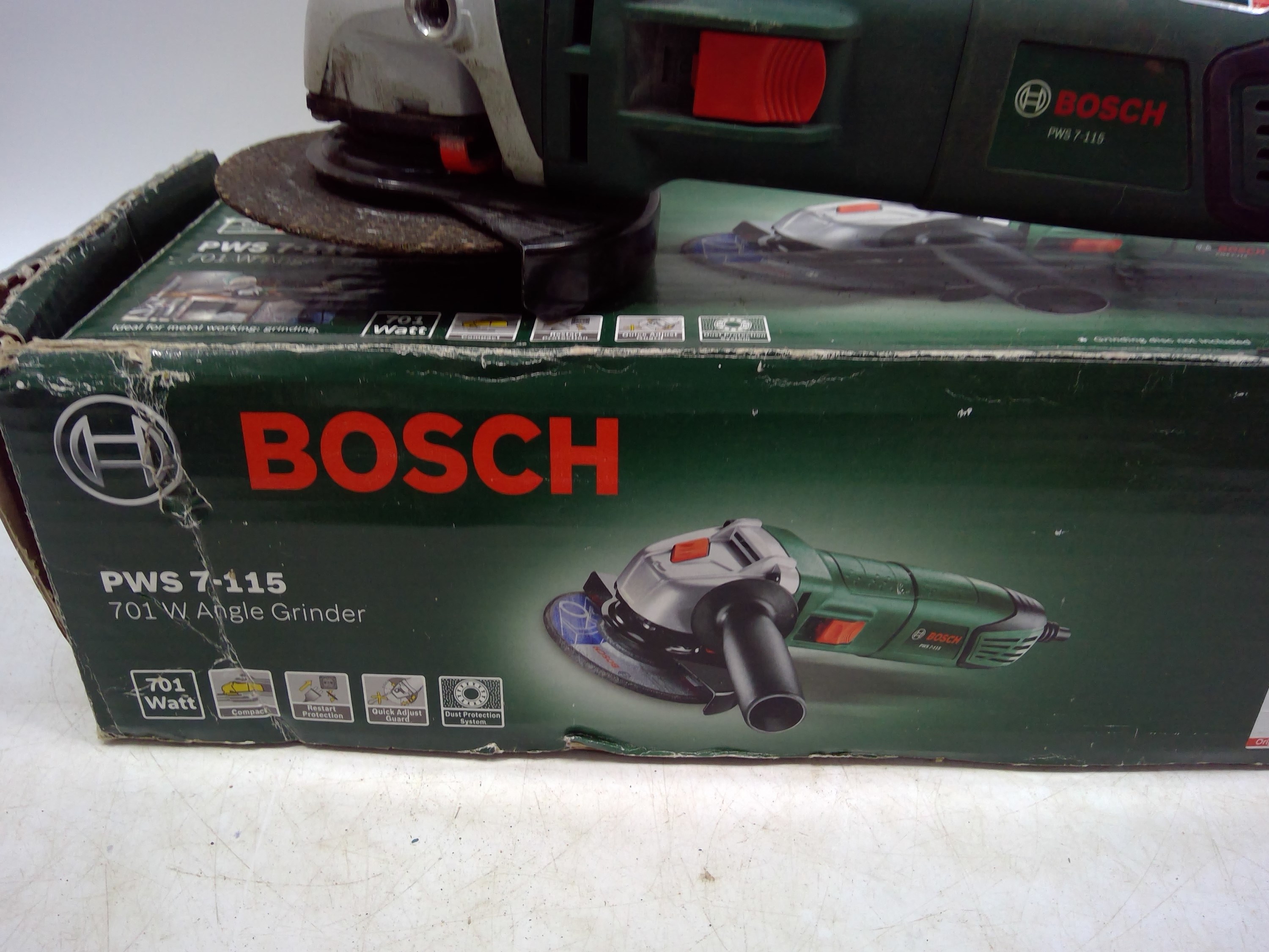 Lot 252 A Bosch 701 Angle Grinder with accessories