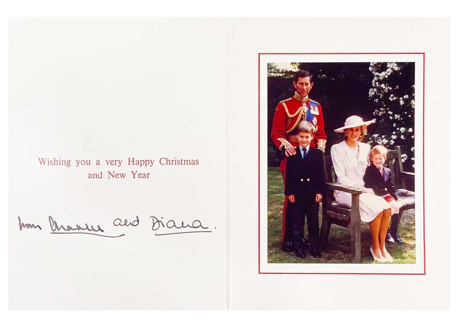 Lot 68 - King Charles  III, as The Prince of Wales & Diana, Princess of Wales, Royal Christmas card 1988