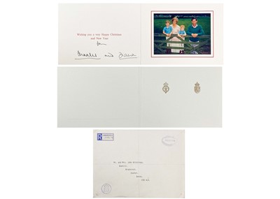 Lot King Charles  III, as The Prince of Wales & Diana, Princess of Wales, Royal Christmas card 1989