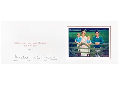 Lot 67 - King Charles  III, as The Prince of Wales & Diana, Princess of Wales, Royal Christmas card 1989