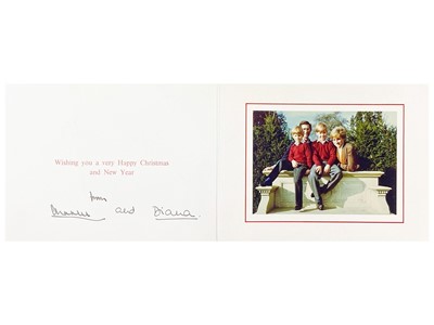 Lot 66 - King Charles  III, as The Prince of Wales & Diana, Princess of Wales, Royal Christmas card 1990