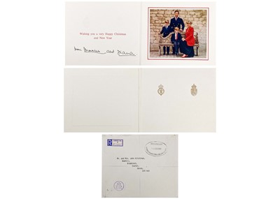 Lot King Charles  III, as The Prince of Wales & Diana, Princess of Wales, Royal Christmas card 1991