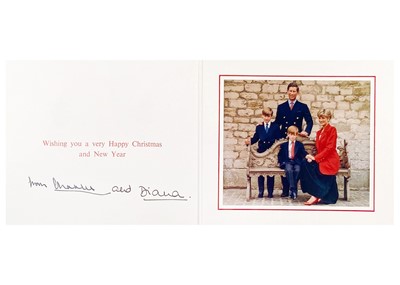Lot 65 - King Charles  III, as The Prince of Wales & Diana, Princess of Wales, Royal Christmas card 1991