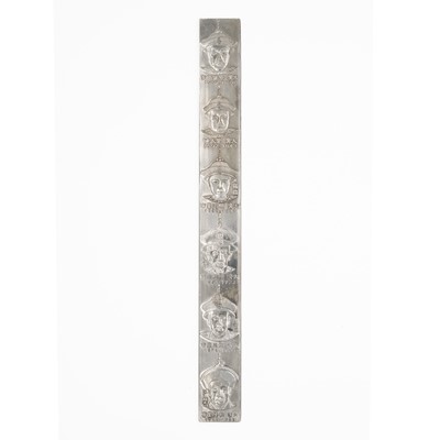 Lot 630 - A pair of Contemporary Chinese metal scroll weights.