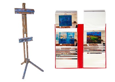 Lot 228 - John Miller's paint-laden easel together with...