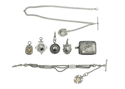 Lot 92 - A selection of silver pocket watch accessories.
