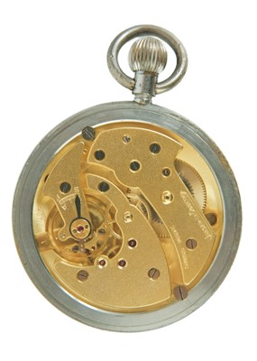Lot 52 - JAEGER-LECOULTRE - A British Military issue nickel-cased crown wind pocket lever watch.