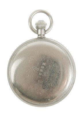 Lot 3 - A British Military Army issue nickel cased lever pocket watch.