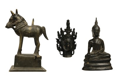 Lot 1063 - A Chinese bronze model of an Tang style horse, 19th century.