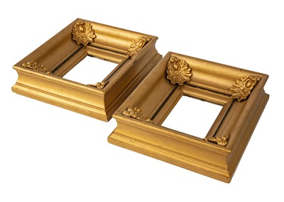 Lot 65 - A pair of Victorian gilt gesso rectangular frames.