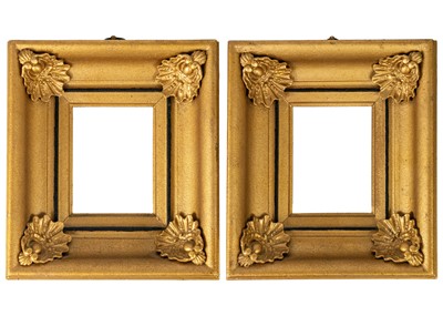 Lot 65 - A pair of Victorian gilt gesso rectangular frames.