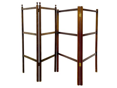 Lot 629 - A late Victorian mahogany folding towel rail.