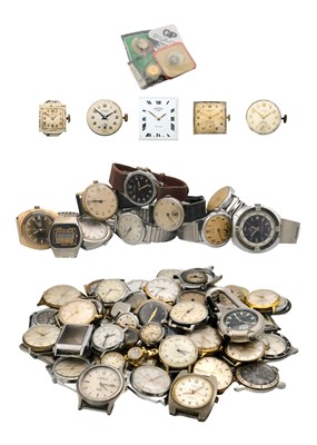 Lot 237 - A quantity of mechanical and quartz wristwatches and movements for repairs and spares.