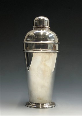 Lot 2303 - An Art Deco period plated cocktail shaker....