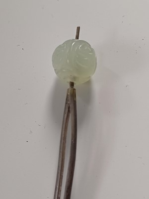 Lot 681 - Fourteen various Japanese metal, jade and hardstone kanzashi and kogai, 19th/20th century.