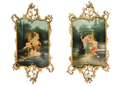 Lot 115 - A pair of French toleware pictures.